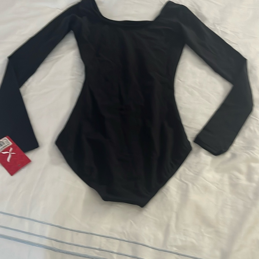 NWT Capezio black long sleeve leotard